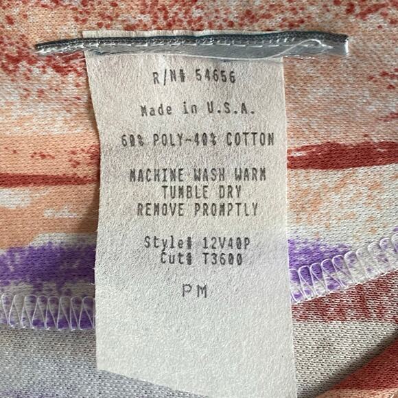 Vtg 80s 90s Two Potato Artsy A Line Midi Dress M Petite Sheer NOS Coastal Pastel - Picture 14 of 16